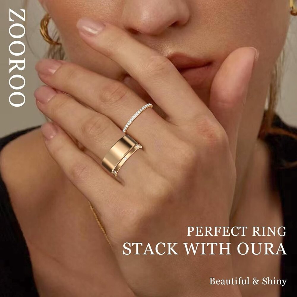 2-Pack Gold Plated Stackable Rings For Women With… - image 6